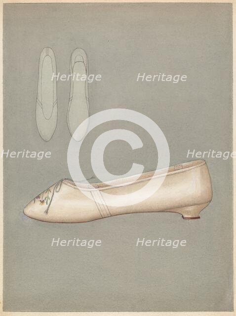 Woman's Slipper, c. 1937. Creator: Marie Mitchell.