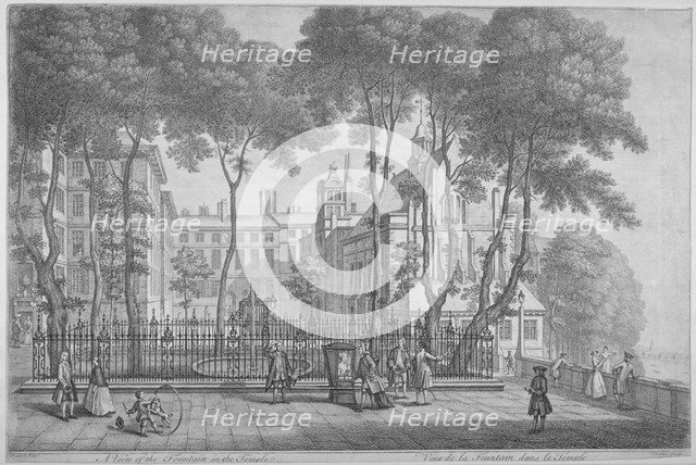 View of Fountain Court, Middle Temple, City of London, 1752. Artist: Henry Fletcher