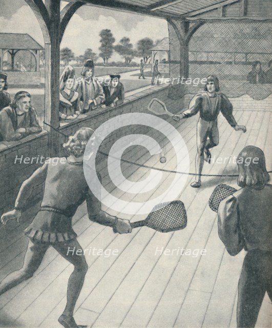 'Tennis in the Days of the Tudors', c1934. Artist: Unknown.