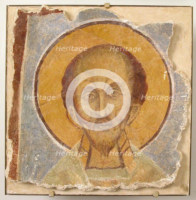 Wall Painting of Male Saint, 12th century, modern restoration. Creator: Unknown.