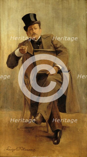 Portrait of Georges Courteline (1858-1929), c. 1898. Creator: Stevens, Léopold (1860-1935).