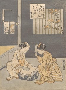 Fulling Cloth at the Jewel River (Kinuta no Tamagawa), ca. 1768., ca. 1768. Creator: Suzuki Harunobu.