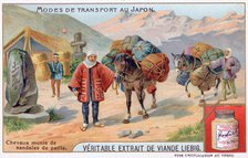 Modes of transport in Japan, 19th century. Artist: Unknown