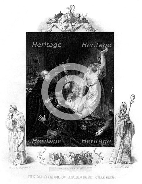 The Martyrdom of Archbishop Cranmer, 1556, (1877). Artist: J Rogers