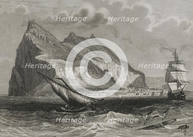 General view of Gibraltar, 1853.  Creator: Antonio Roca Sallent.