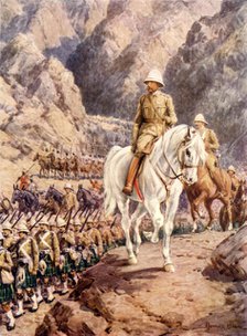 'Lord Roberts on the march to Kandahar', c1900. Creator: Howard Davie.