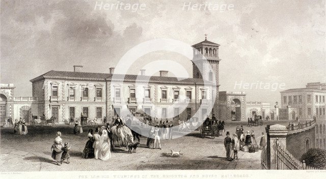 London Bridge Station, Bermondsey, London, 1845. Artist: Henry Adlard