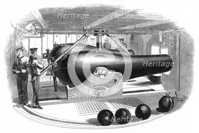 'Gun Turret Aboard USS Passaic', c1860s. Artist: Unknown