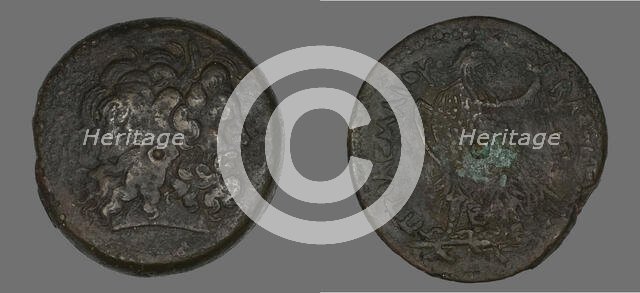 Coin Depicting the God Zeus, 222-204 BCE, issued by Ptolomy IV (?). Creator: Unknown.