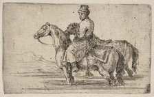 A Polish Groom Bathing Horses, ca. 1662. Creator: Stefano della Bella.