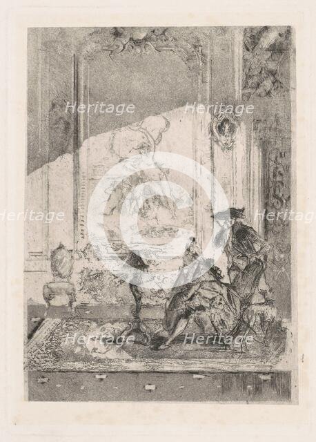 The Violin Lesson (La lezione di violincello), c. 1874. Creator: Mose, Bianchi.