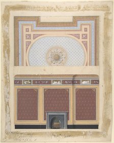 Design for Fireplace Wall and Ceiling, second half 19th century. Creator: Anon.