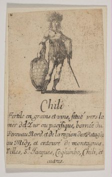 Chile, from 'Game of Geography' (Jeu de la Géographie), 1644. Creator: Stefano della Bella.