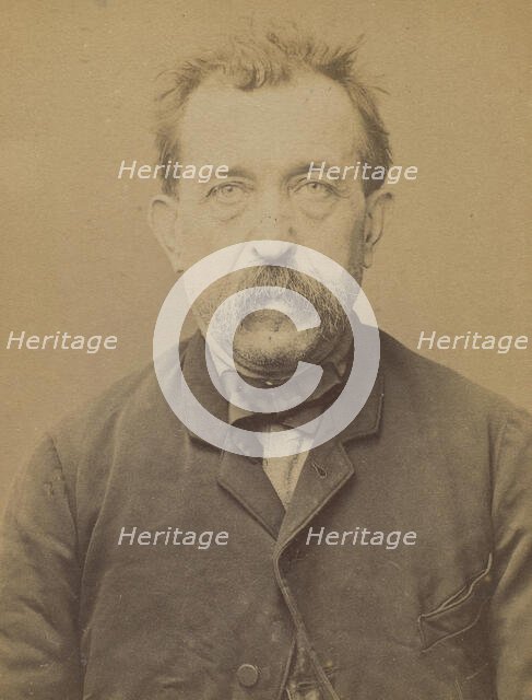 Gelhausen. Jean. 55 ans, né à Grevennemache (Luxembourg). Cordonnier. Infraction à la loi ..., 1893. Creator: Alphonse Bertillon.