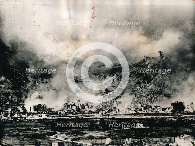 The ruins of Monte Cassino, Italy, World War II, 1944. Artist: Unknown