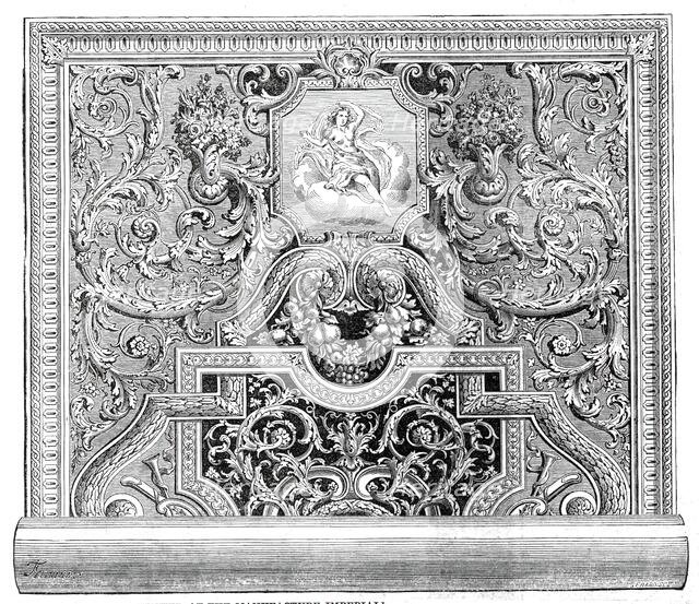 Carpet recently finished at the Manufacture Imperiale des Gobelins, Paris, 1860. Creator: Fellmann.