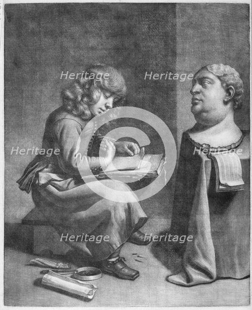 Boy Drawing a Bust of the Roman Emperor Vitellius, ca. 1665-75. Creator: Wallerant Vaillant.