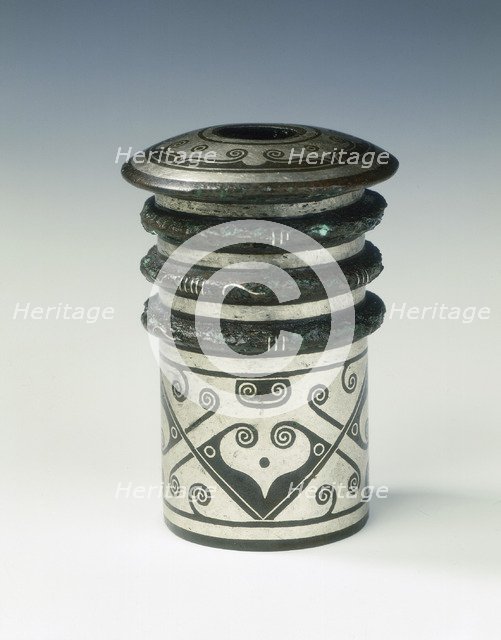 Bronze fitting with silver inlays, Eastern Zhou dynasty, China, 4th-3rd century BC. Artist: Unknown