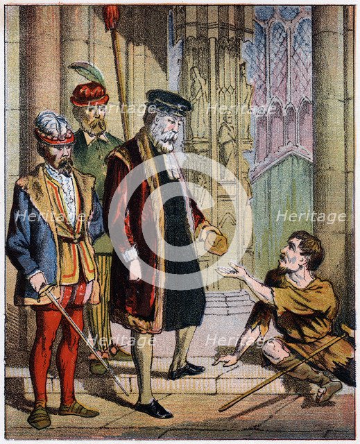 George Wishart, 16th century Scottish reformer and martyr, mid 19th century.  Artist: Anon