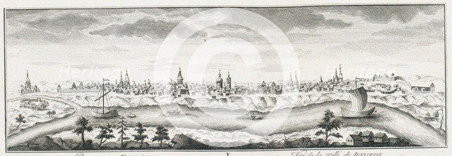 View of Yeniseysk, ca 1735. Artist: Lürsenius, Johann Wilhelm (1704-1771)