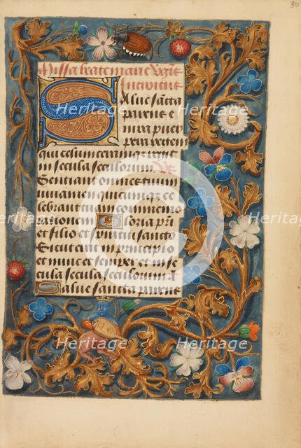 Decorated Initial S; Crohin-La Fontaine Hours, about 1480-1485 ?. Creator: Unknown.