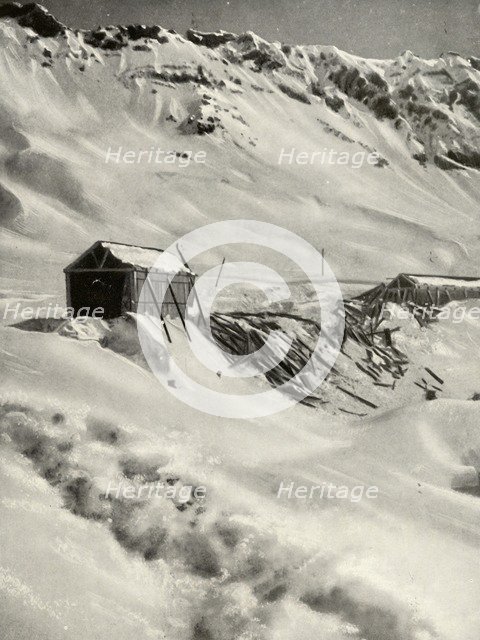 'Devastated. - Over sixty yards of snow-shedding destroyed by an avalanche in 1921', 1935. Creator: Argentine & Chilian Transandine Railways.