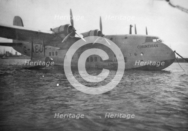 Short Empire flying boat 'Corinthian', Alexandria, Egypt, c1938-c1941. Artist: Unknown