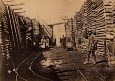 Exiled Convicts Hauling Coal in the Yards of the Due Coal Mine, 1880-1899. Creator: Innokenty Ignatievich Pavlovsky.