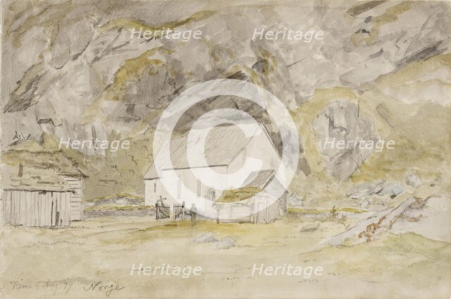 A chapel in Norway, 1879. Creator: Oscar Kleineh.