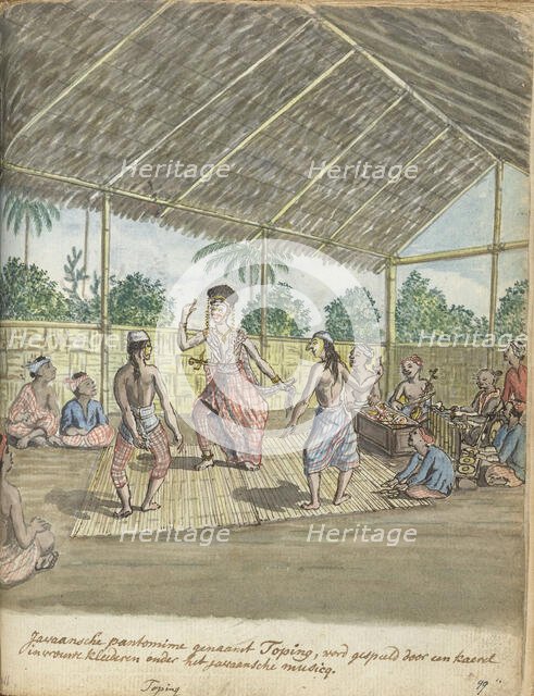 Javanese Pantomime called 'Toping', 1779-1785. Creator: Jan Brandes.