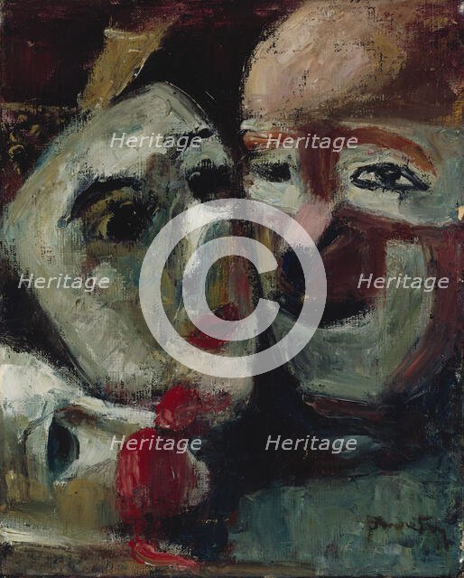 Naamioita (Masques de clowns), 1938. Creator: André Foy.