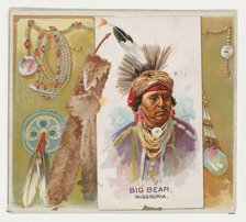 Big Bear, Missouria, from the American Indian Chiefs series (N36) for Allen & Ginter Cigar..., 1888. Creator: Allen & Ginter.