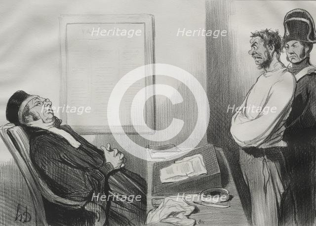 The Men of Justice, plate 15: You were hungry...That is not a Reason..., 1845. Creator: Honoré Daumier (French, 1808-1879).