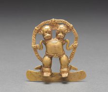 Double-Headed Figure Pendant, c. 700-1550. Creator: Unknown.