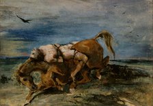Mazeppa on the Dying Horse , 1824. Creator: Delacroix, Eugène (1798-1863).
