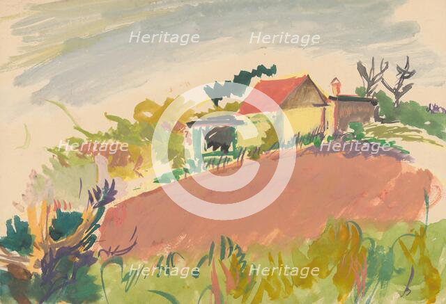 Landscape with a homestead, 1940/1944. Creator: Ján Novák.