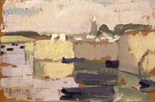 Village at the Water's Edge, 1910. Creator: Roger de la Fresnaye.