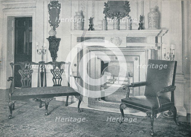 'Chippendale Settee and Chair', 1910. Artists: Thomas Chippendale, Unknown.