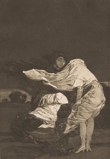 Plate 36 from 'Los Caprichos: A bad night (Mala noche.), ca. 1797-98. Creator: Francisco Goya.