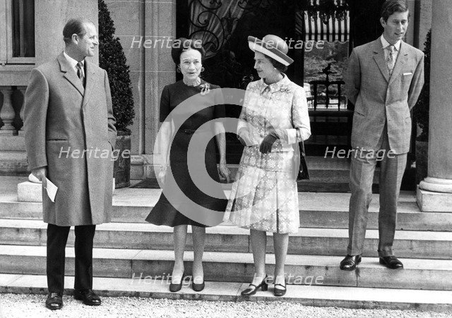 Prince Philip, the Duchess of Windsor, Queen Elizabeth II and Prince Charles, c1960s. Creator: Unknown.