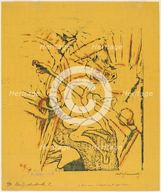 Mit dem Selbstmord Spielen (Playing with Suicide), 1919. Creator: Walter Gramatté.