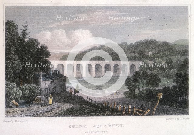 Chirk Aqueduct on the Ellesmere Canal, c1829. Artist: Thomas Barber
