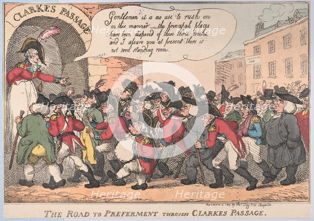 The Road to Preferment Through Clarke's Passage, March 5, 1809., March 5, 1809. Creator: Thomas Rowlandson.