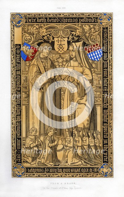 Thomas Pownder, merchant and bailiff of Ipswich, 1525, (1843).Artist: Henry Shaw