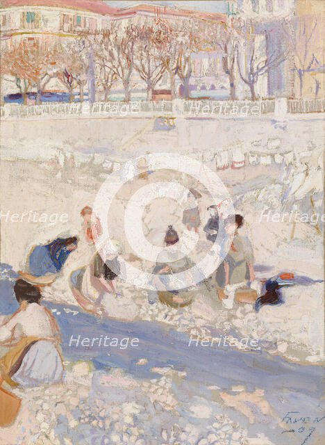 Washerwomen, a Motif from Nice, 1907. Creator: Antti Faven.