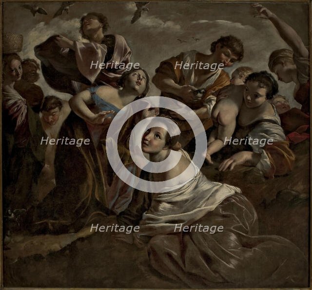 The Miracle of the Quail, c1624-1625. Creator: Lanfranco, Giovanni (1582-1647).