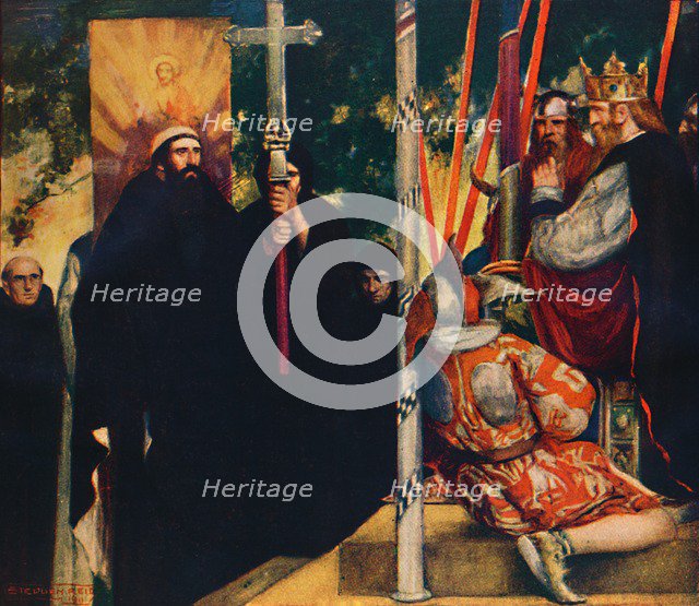'The Reception of Saint Augustine by Ethelbert', 1912. Artist: Unknown.