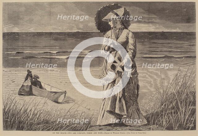 On the Beach - Two are Company, Three are None, published 1872. Creator: Winslow Homer.