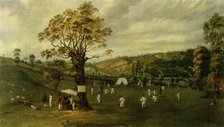 'Cricket Match Between Nottingham and Leicester, c.1829', (1947).  Creator: Unknown.
