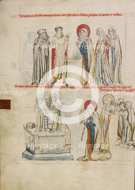 The Simplicity of Saint Hedwig: Saint Hedwig Worshipping Images of Saints and of the..., 1353. Creator: Unknown.
